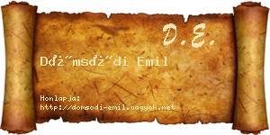 Dömsödi Emil névjegykártya