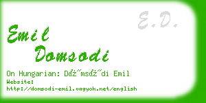 emil domsodi business card